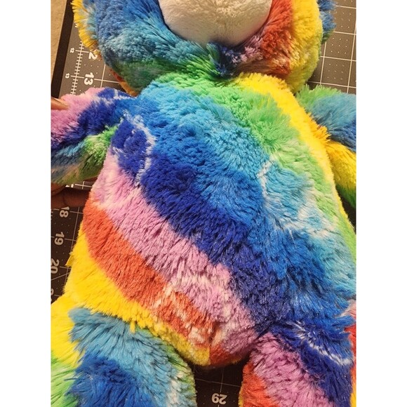 Build A Bear Workshop Rainbow Peace Sign Bear Stuffed Plush Animal 15" - Picture 4 of 7
